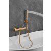 Gamma, nástenná sprchová termostatická batéria s ručnou sprchovou súpravou, zlatá matná, GMA-BRYPNT-BGD