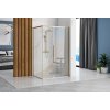 Rea Solar Gold Elegant, sprchový kút s posuvnými dverami 100 (dvere) x 80 (stena) x 195 cm, 6 mm číre sklo, zlatý profil + čierny sprchová vanička Savoy, KPL-K4902