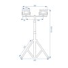 Toolight, Halogénová LED stavebná lampa na statíve 2x50W, RSL005-2x50N, OSW-10204