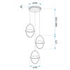 Toolight, LED závesné svietidlo 3x 20x28cm, 60W, 4000K, 4200lm, G064-3CPR, zlatá lesklá, OSW-08696