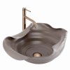 Rea Handmade Art, keramické umývadlo na dosku 500x380x190 mm, hnedá-béžová, REA-U6324