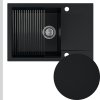 Czarny zlew granitowy SINK 55 1KDO z ociekaczem z syfonem srebrnym manual z ociekarka[1]