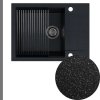 Czarny metalik zlew granitowy SINK 55 z grafitowym syfonem manual z ociekarka[1]