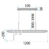 Toolight, LED stropné osvetlenie 120cm, 32W, 3000K, LHJ040-CP, čierna matná, OSW-50018