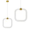 Toolight, závesné LED svietidlo 20x20cm, 9W, 3000K, LHJ056-CP1, číra-zlatá matná, OSW-60029
