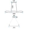 Toolight, závesné LED svietidlo 120cm, 24W, 3000K, LHJ026-CP, čierna, OSW-60017