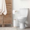 Erga Luki, držiak na toaletný papier a WC kefu 2v1, biela-hnedá, ERG-YKA-P.LUKI-WHT
