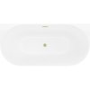 Mexen Oval Slim, voľne stojaca vaňa ku stene 170 x 80 cm, biela lesklá, zlatý matný prepad, 52661708000-55