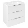 Sapho, CIRASA umývadlová skrinka 69,8x75x46cm, 3x zásuvka, biela lesk, CR731-3030