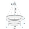 Toolight, LED závesné osvetlenie 60cm, 60W, 3000K, LHJ049-CP2, zlatá, OSW-60028
