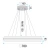 Toolight, LED stropné svietidlo 80cm, 45W, 4000 K, APP1769-CP, zlatá, OSW-04347