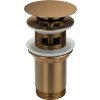 Deante Click-Clack, univerzálna umývadlová odtoková zátka s kovovým puzdrom, brúsený bronz, DEA-NHC_CC0U