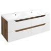 Sapho, WAVE dvojumývadlová skrinka 119,7x50x47,8cm, biela/dub collingwood, WA120-3019