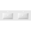 Mexen Otis, dvojité umývadlo zapustené do dosky 141 × 46,5 cm, biela matná, 25181401D