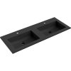 Mexen Otis, dvojité umývadlo zapustené do dosky 121 × 46,5 cm, čierna matná, 25181271D