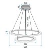 Toolight, LED závesné osvetlenie 60cm, 38W, 3500lm + diaľkové ovládanie, LHJ045-CP2, brúsená oceľ, OSW-50050