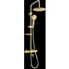 Mexen X40 sprchový set s hornou hlavicou  22 cm s termostatickou vaňovou batériou Kai, zlatá, 779004091-50