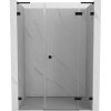 Mexen Lunar L, výklopné pravé sprchové dvere 155 cm, číre sklo, čierny profil, 834SL-155-050-70-00-P