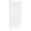 Mexen Lunar L, pravá 2-krídlová vaňová zástena 90 x 150 cm, 8mm číre sklo, biely profil, 897L-090-100-20-00-P