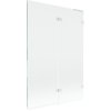 Mexen Lunar L, pravá 2-krídlová vaňová zástena 120 x 150 cm, 8mm číre sklo, biely profil, 897L-120-100-20-00-P