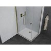 Mexen Pretoria sprchovací kút 80 x 70 cm, priehľadný, zlatý + plochá sprchová vanička-852-080-070-50-00-4010