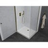 Mexen Pretoria sprchovací kút 80 x 70 cm, priehľadný, zlatý + plochá sprchová vanička-852-080-070-50-00-4010