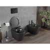 Mexen Rico závesné wc Rimless s toaletným sedátkom Slim z duroplastu, čierna matná - 30720185