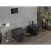 Mexen Rico závesné wc Rimless s toaletným sedátkom Slim z duroplastu, čierna matná - 30720185