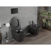 Mexen Rico závesné wc Rimless s toaletným Slim sedátkom z duroplastu, čierna matná - 30721085