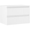 Mexen Rivel, kúpeľňová skrinka 70 cm s hornou doskou, 2 zásuvky, drážkovaná, biela matná, 91A20-07047-2-BFFC01