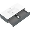 Mexen Orio, kúpeľňová skrinka 100 cm s umývadlom Otis, 1 zásuvka, grafitová matná/biela matná, 91A10-10023-1-BF66-W18M01