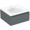 Mexen Orio, kúpeľňová skrinka 50 cm s umývadlom Vela, 1 zásuvka, grafitová matná/biela matná, 91A10-05023-1-BF66-W23M01