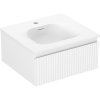 Mexen Rivel, kúpeľňová skrinka 50 cm s umývadlom Vela, 1 zásuvka, drážkovaná, biela matná, 91A20-05023-1-BF01-W23M01