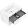 Mexen Orio, kúpeľňová skrinka 70 cm s umývadlom Otis, 2 zásuvky, biela lesklá, 91A10-07047-2-BFF00-W18M00