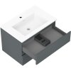 Mexen Orio, kúpeľňová skrinka 70 cm s umývadlom Otis, 2 zásuvky, grafitová matná/biela matná, 91A10-07047-2-BFF66-W18M01
