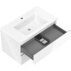 Mexen Orio, kúpeľňová skrinka 80 cm s umývadlom Otis, 2 zásuvky, biela lesklá, 91A10-08047-2-BFF00-W18M00