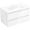 Mexen Orio, kúpeľňová skrinka 80 cm s umývadlom Otis, 2 zásuvky, biela lesklá, 91A10-08047-2-BFF00-W18M00