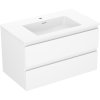 Mexen Orio, kúpeľňová skrinka 80 cm s umývadlom Otis, 2 zásuvky, biela matná, 91A10-08047-2-BFF01-W18M01