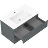 Mexen Orio, kúpeľňová skrinka 80 cm s umývadlom Otis, 2 zásuvky, grafitová matná/biela matná, 91A10-08047-2-BFF66-W18M01