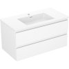 Mexen Orio, kúpeľňová skrinka 90 cm s umývadlom Otis, 2 zásuvky, biela matná, 91A10-09047-2-BFF01-W18M01