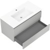 Mexen Orio, kúpeľňová skrinka 90 cm s umývadlom Otis, 2 zásuvky, šedá matná/biela matná, 91A10-09047-2-BFF62-W18M01