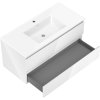 Mexen Orio, kúpeľňová skrinka 100 cm s umývadlom Otis, 2 zásuvky, biela lesklá, 91A10-10047-2-BFF00-W18M00