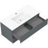 Mexen Orio, kúpeľňová skrinka 100 cm s umývadlom Otis, 2 zásuvky, grafitová matná/biela matná, 91A10-10047-2-BFF66-W18M01