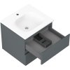 Mexen Orio, kúpeľňová skrinka 50 cm s umývadlom Vela, 2 zásuvky, grafitová matná/biela matná, 91A10-05047-2-BFF66-W23M01