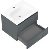 Mexen Orio, kúpeľňová skrinka 60 cm s umývadlom Vela, 2 zásuvky, grafitová matná/biela matná, 91A10-06047-2-BFF66-W23M01