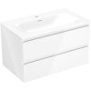 Mexen Orio, kúpeľňová skrinka 80 cm s umývadlom Vela, 2 zásuvky, biela lesklá, 91A10-08047-2-BFF00-W23M00