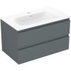 Mexen Orio, kúpeľňová skrinka 80 cm s umývadlom Vela, 2 zásuvky, grafitová matná/biela matná, 91A10-08047-2-BFF66-W23M01