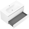 Mexen Orio, kúpeľňová skrinka 90 cm s umývadlom Vela, 2 zásuvky, biela matná, 91A10-09047-2-BFF01-W23M01