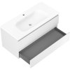 Mexen Orio, kúpeľňová skrinka 100 cm s umývadlom Vela, 2 zásuvky, biela matná, 91A10-10047-2-BFF01-W23M01