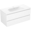 Mexen Orio, kúpeľňová skrinka 100 cm s umývadlom Vela, 2 zásuvky, biela matná, 91A10-10047-2-BFF01-W23M01
